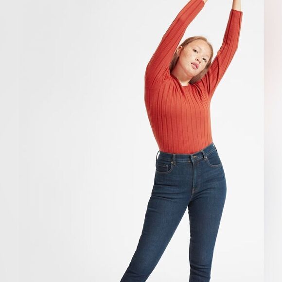 NWT Everlane The Authentic Stretch High-Rise Skinny Dark Wash Blue Size 23 - Picture 10 of 10